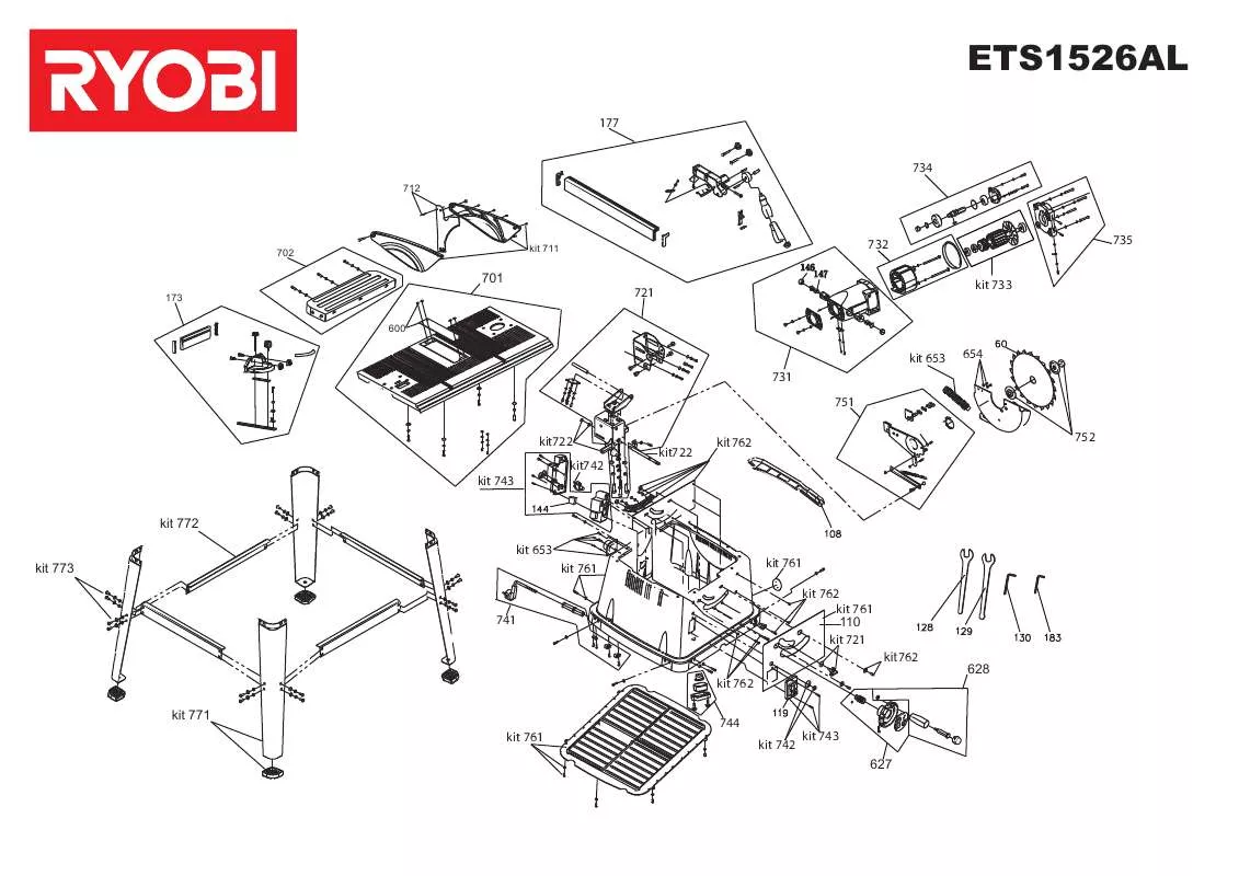 Mode d'emploi RYOBI ETS1526AL