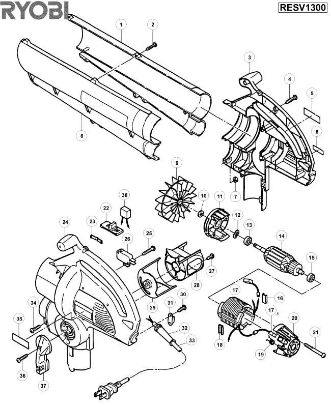 Mode d'emploi RYOBI RESV1300