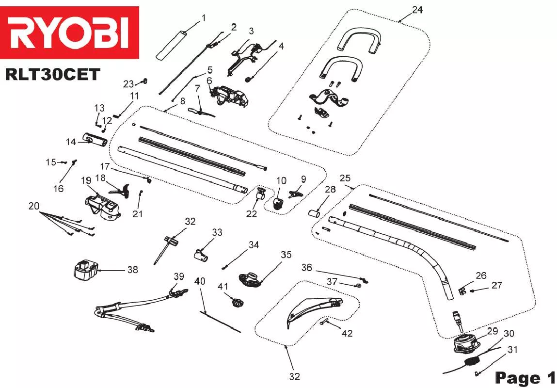 Mode d'emploi RYOBI RLT30CET