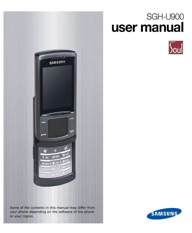 Mode d'emploi SAMSUNG SGH-U900