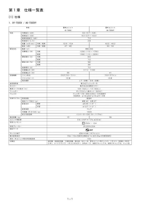 Mode d'emploi SHARP AU-T50SVY