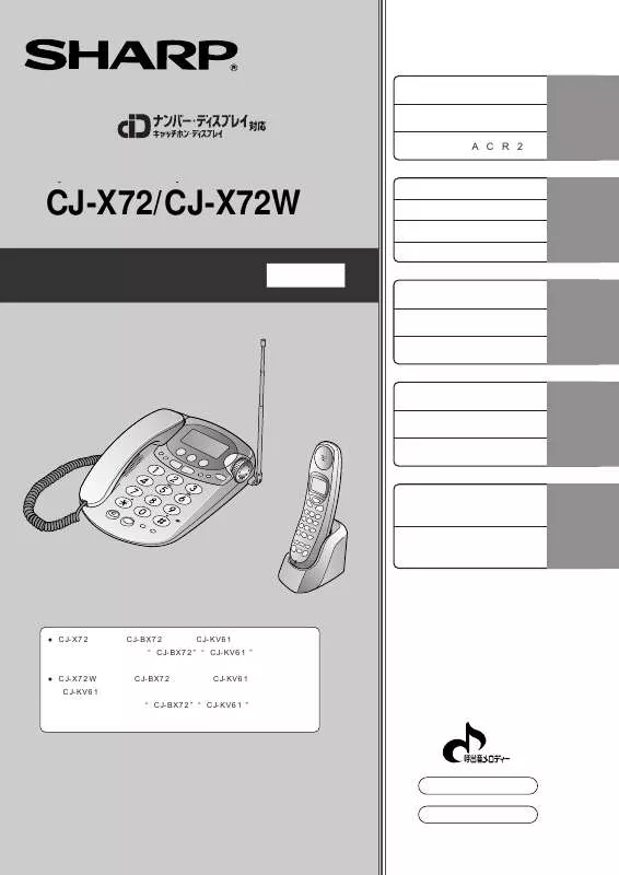 Mode d'emploi SHARP CJ-X72W