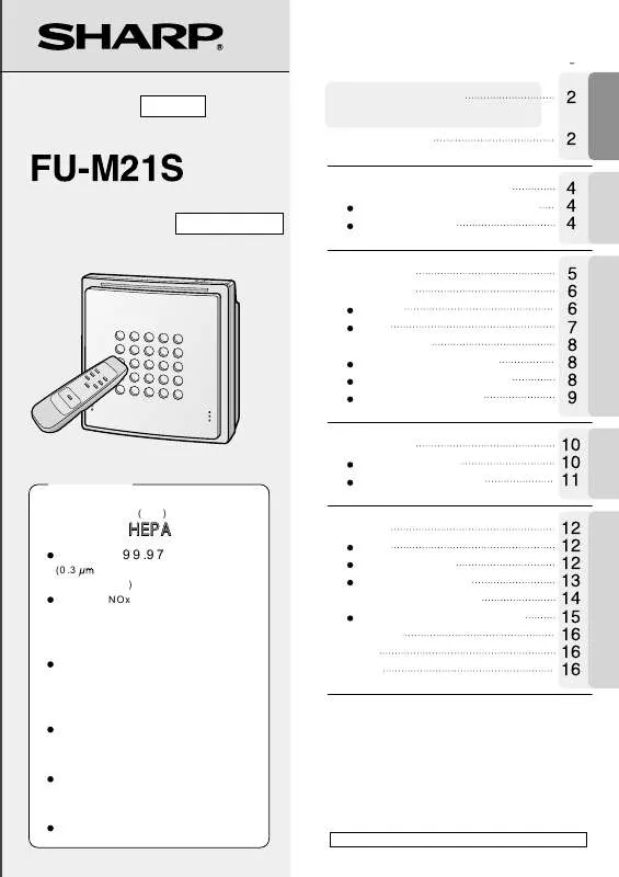 Mode d'emploi SHARP FU-M21S