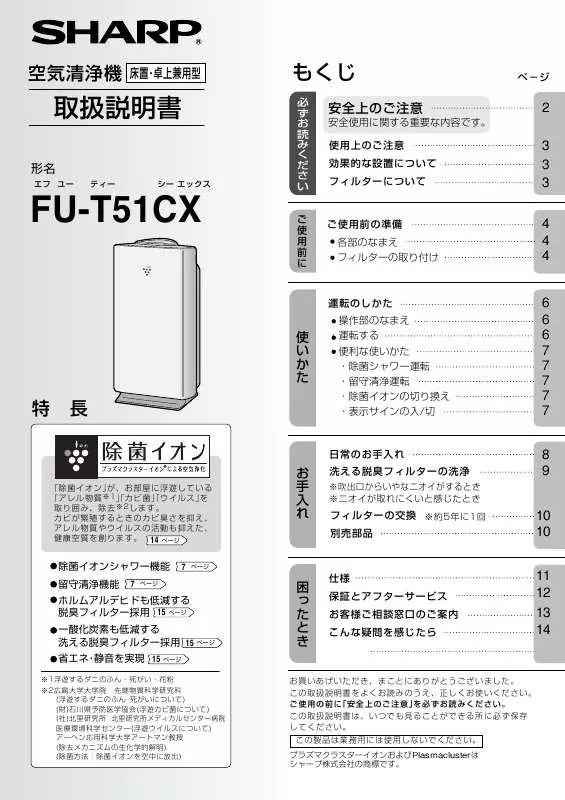 Mode d'emploi SHARP FU-T51CX