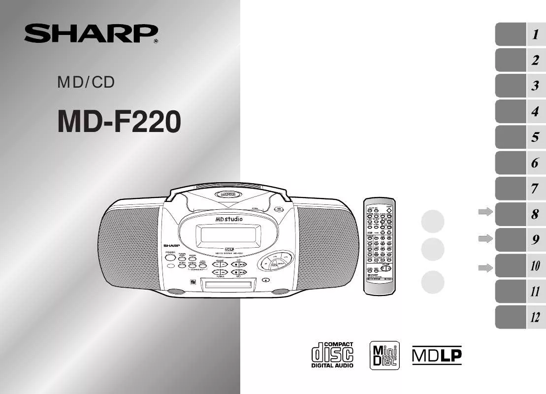 Mode d'emploi SHARP MD-F220