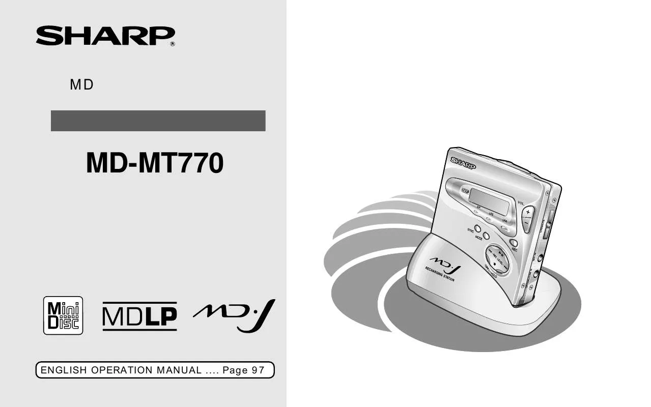 Mode d'emploi SHARP MD-MT770