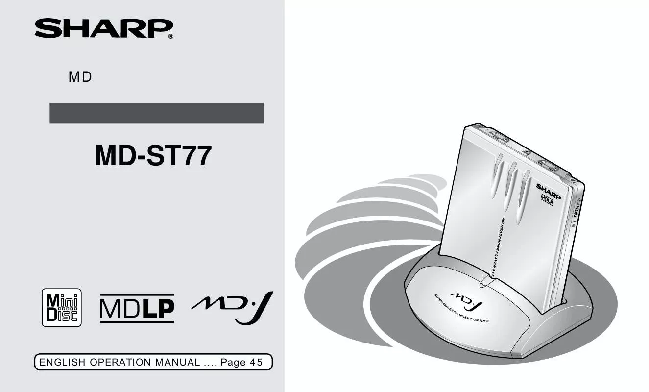 Mode d'emploi SHARP MD-ST77