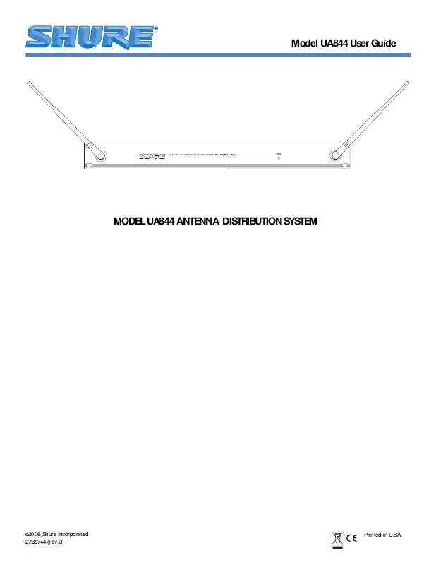 Mode d'emploi SHURE UA844