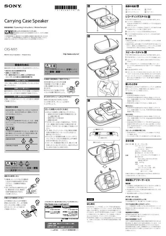 Mode d'emploi SONY CKS-M10