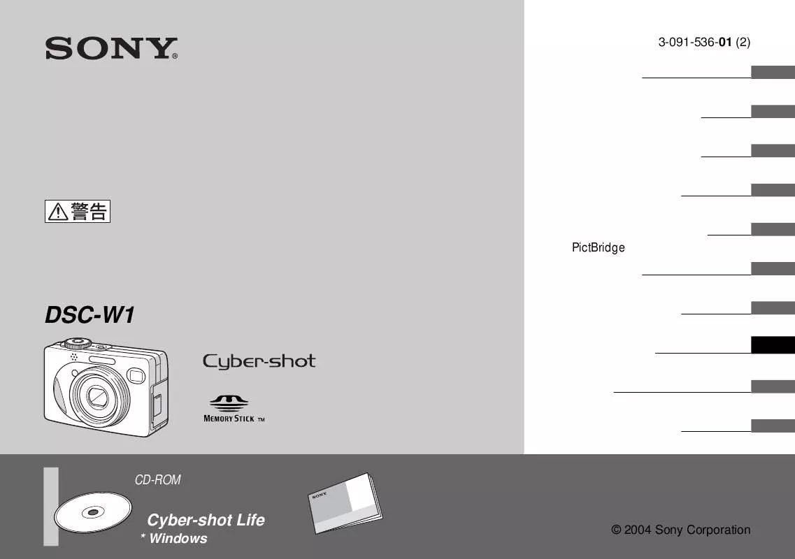 Mode d'emploi SONY DSC-W1