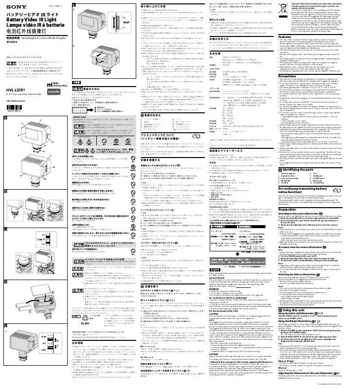 Mode d'emploi SONY HVL-LEIR1