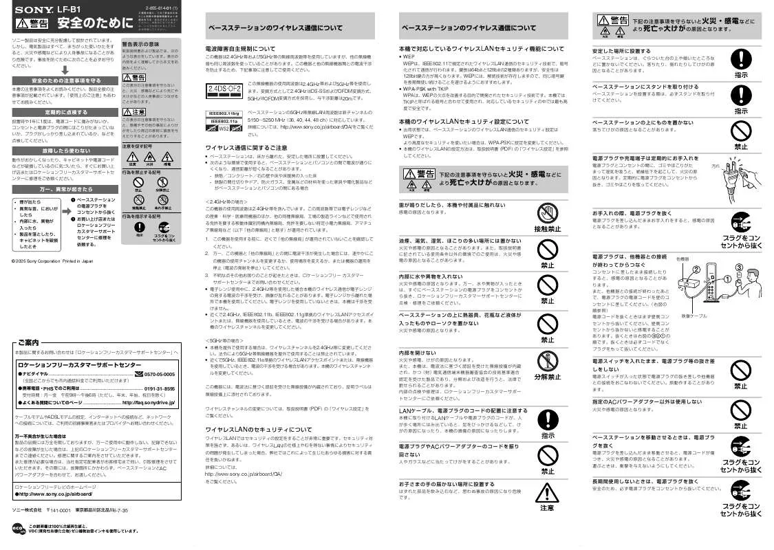 Mode d'emploi SONY LF-PK1