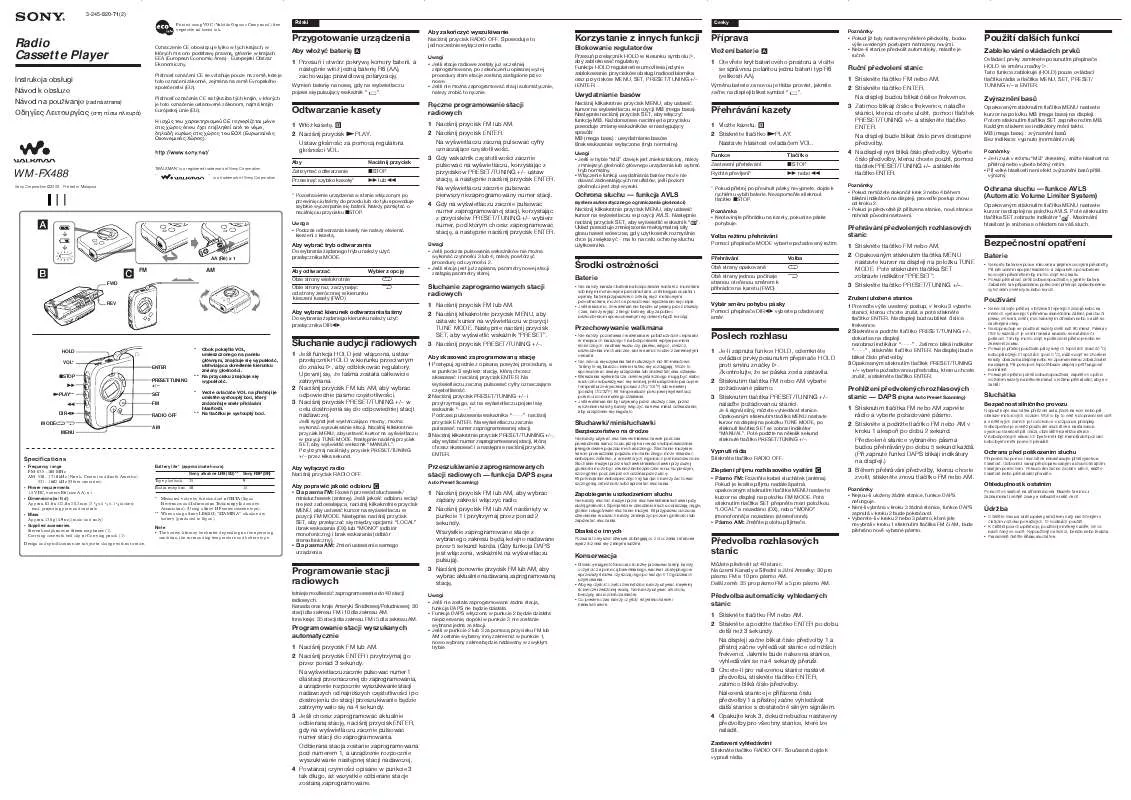 Mode d'emploi SONY MS-JX8G