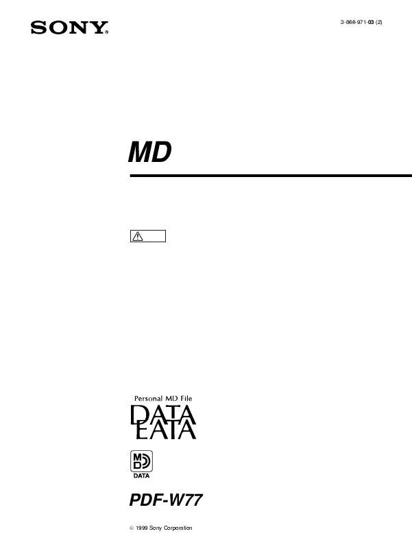 Mode d'emploi SONY PDF-W77