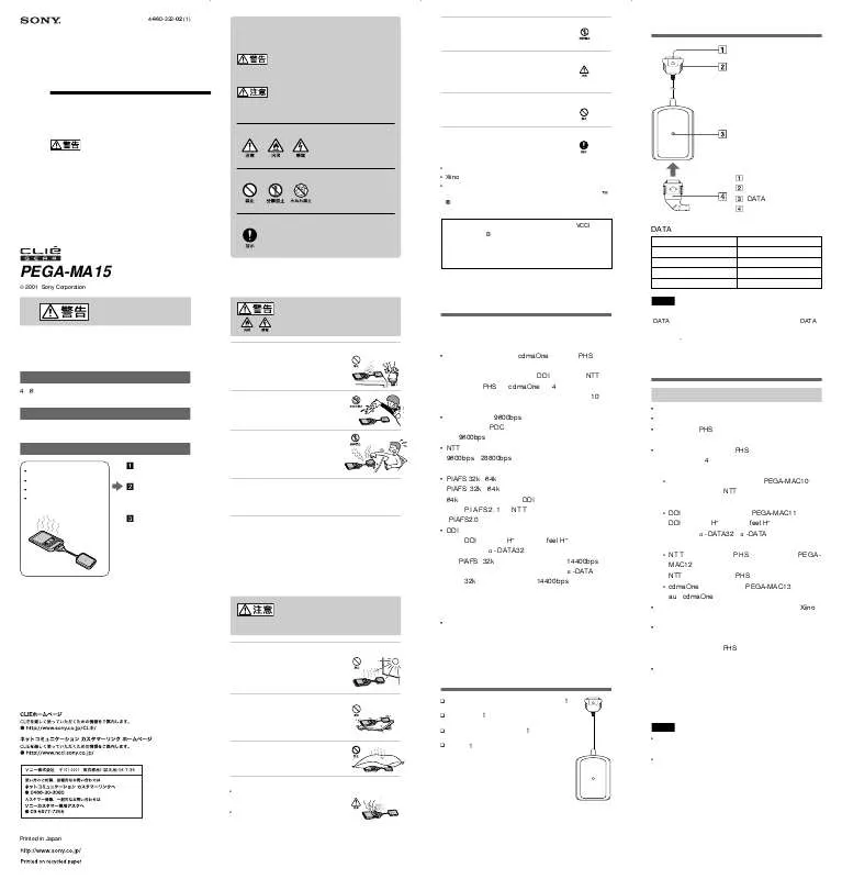 Mode d'emploi SONY PEGA-MA15