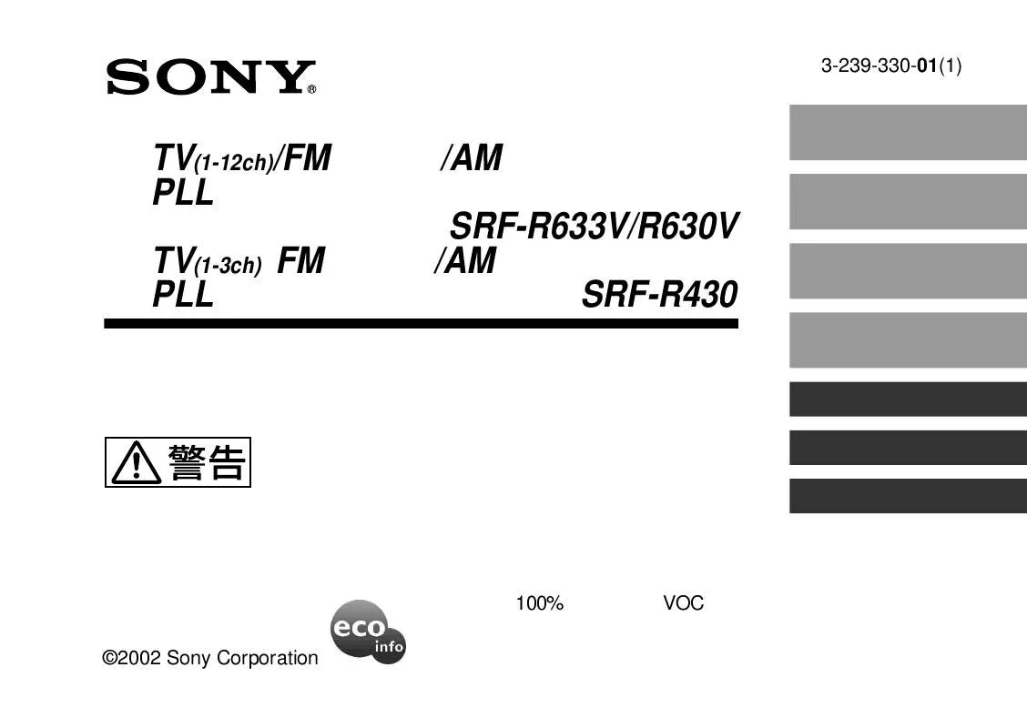 Mode d'emploi SONY SRF-R430