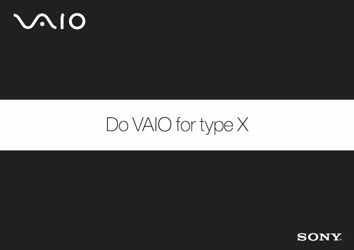 Mode d'emploi SONY VAIO VGX-X90P