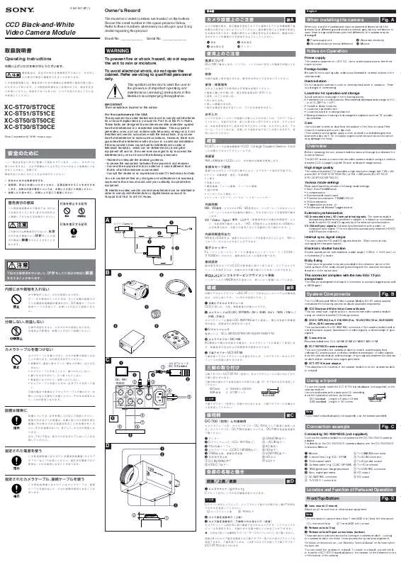 Mode d'emploi SONY XC-ST30