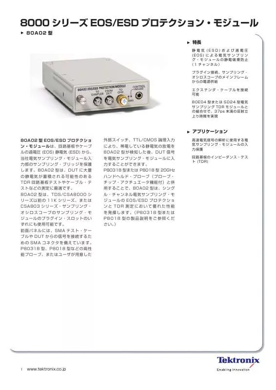 Mode d'emploi TEKTRONIX 8000 EOS-ESD