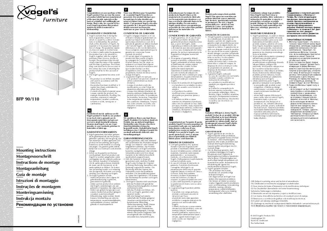 Mode d'emploi VOGELS BFP 90