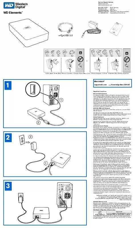 Mode d'emploi WESTERN DIGITAL WD ELEMENTS DESKTOP