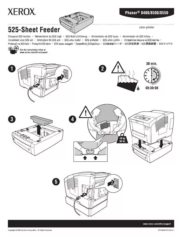 Mode d'emploi XEROX PHASER 8500 8550