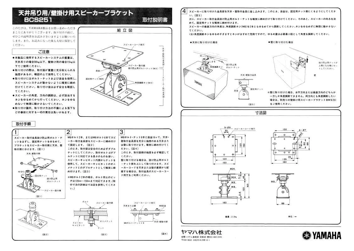 Mode d'emploi YAMAHA BCS251