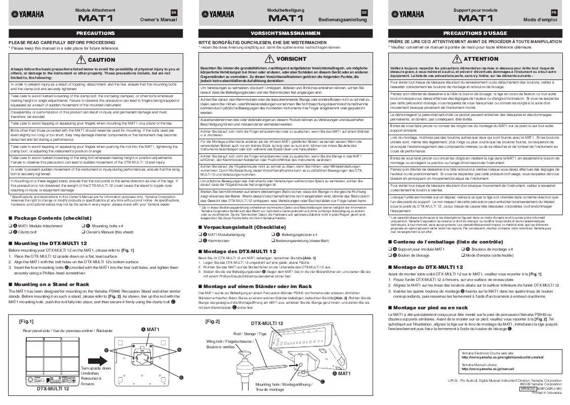 Mode d'emploi YAMAHA MAT1