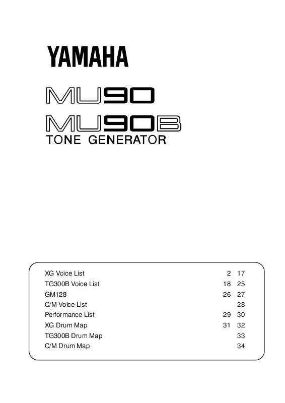 Mode d'emploi YAMAHA MU90