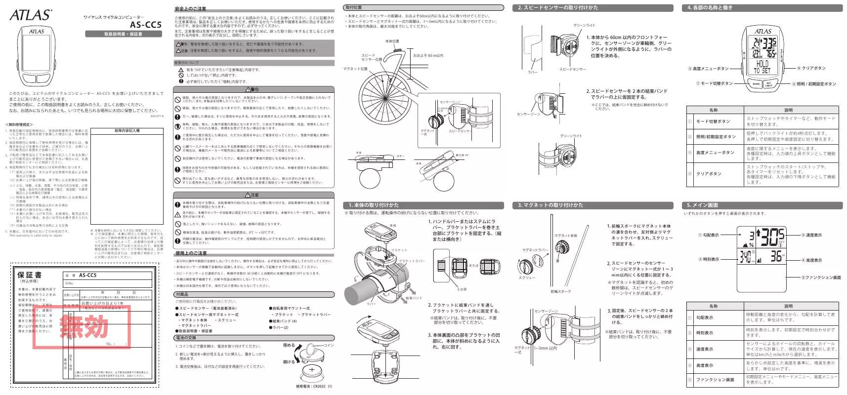 Mode d'emploi YUPITERU AS-CC5