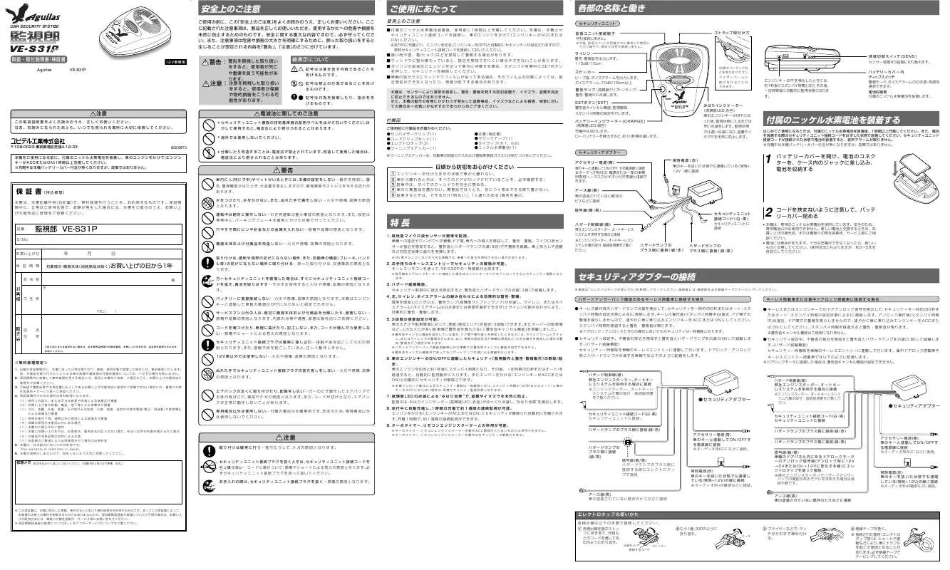 Mode d'emploi YUPITERU VE-S31P