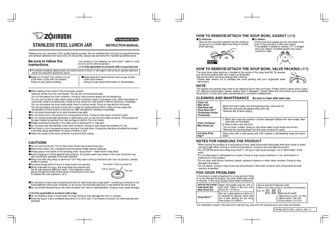 Mode d'emploi ZOJIRUSHI SL-MEEO7