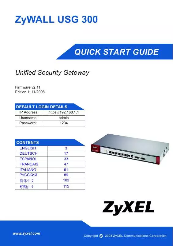 Mode d'emploi ZYXEL USG 300